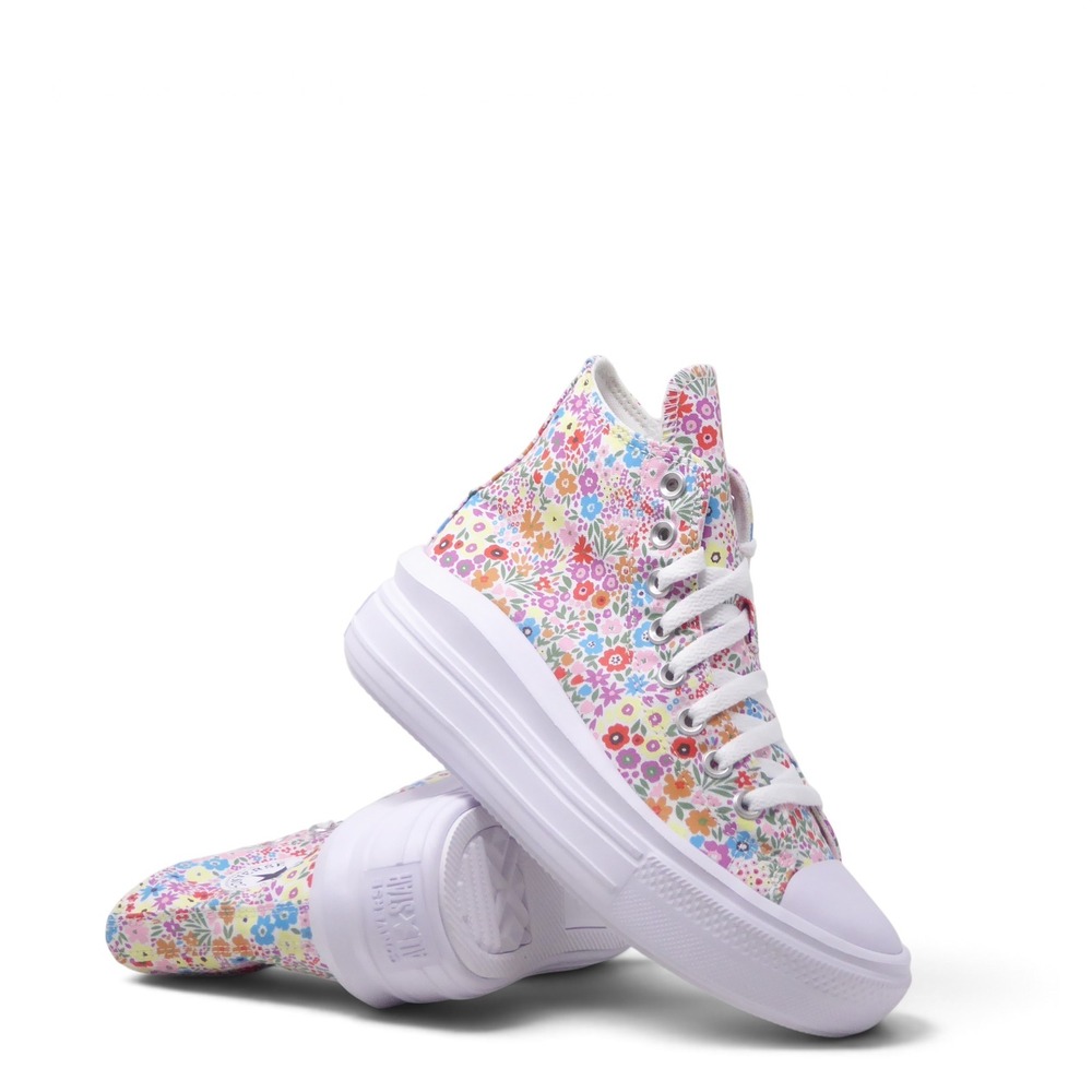NEW Converse Shoes White Floral Mini Flowers Chuck Taylor Move Platform High 7
